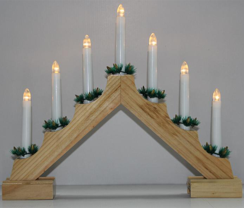 Battery box wood bridge light 327 with 7 lights(C6 light bulb)