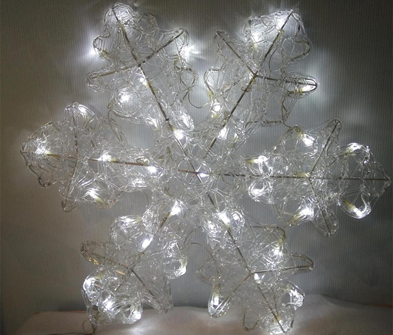Acrylic around the wire frame snowflake